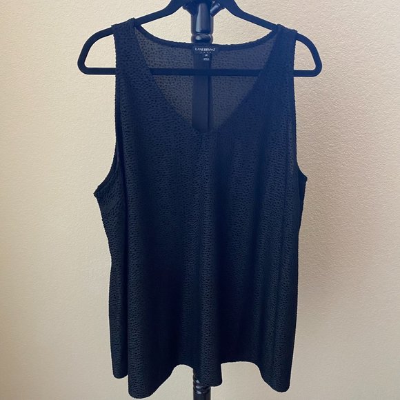 Lane Bryant, Black Velvet Textured Tank Top, Shell, Size 22 - Picture 1 of 5